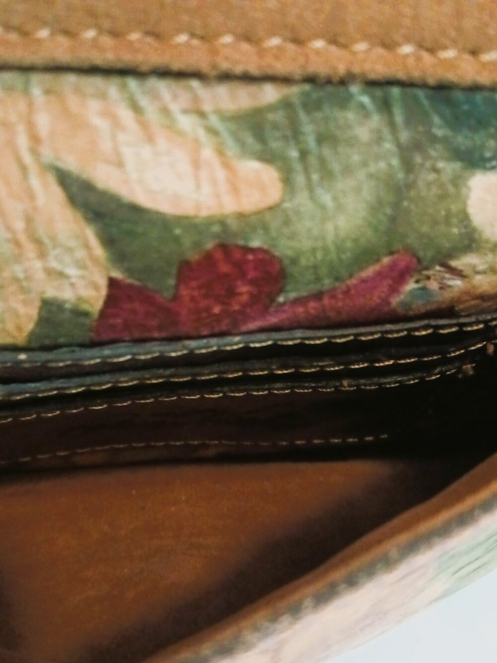 Patricia Nash Multi Color Floral Sunflower Leather Crossbody Bag Top Zip - Picture 12 of 16